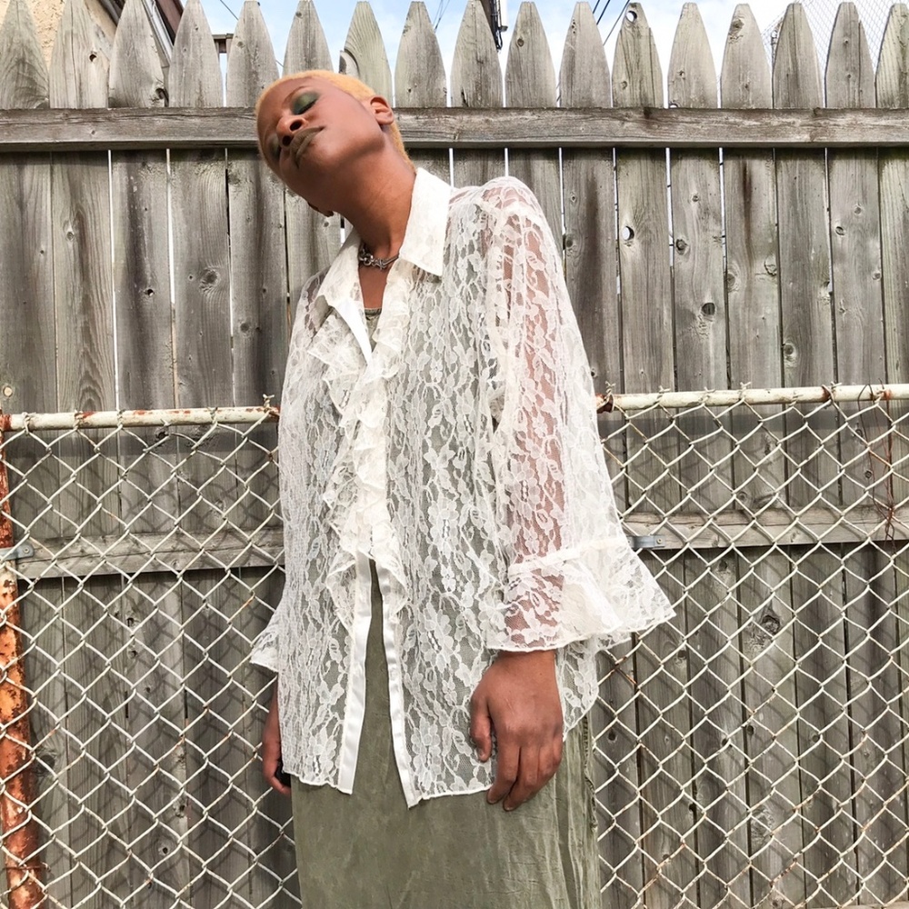 SOLD Vintage Romantic Cream Lace Blouse